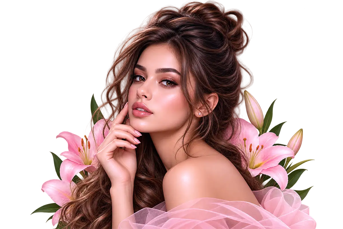 Beauty salon model portrait