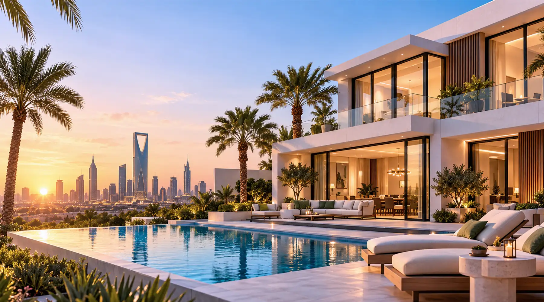Modern luxury villa with a pool
